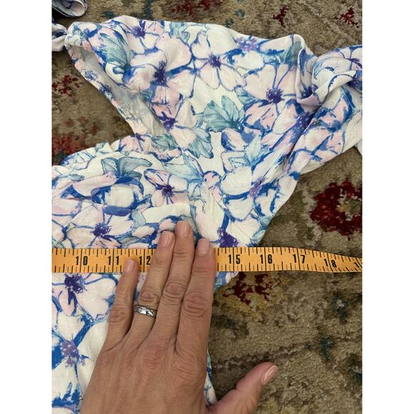 NWT Rahi Women's Blue Floral Sweetheart Neck Florence Demi Dress Size Small - Picture 10 of 10